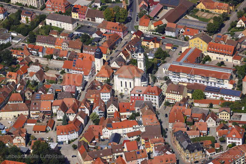 Luftaufnahme Uffenheim - Rathaus in Uffenheim | Mittelfranken, Bayern