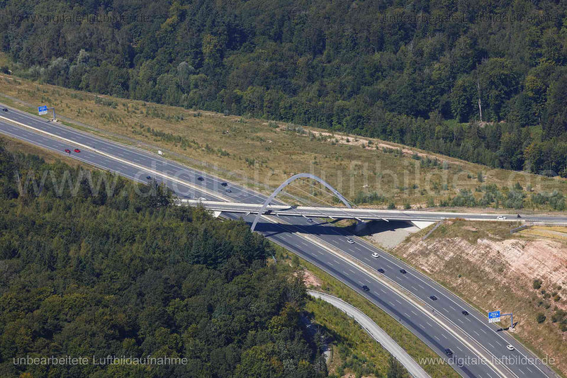 Luftaufnahme Autobahn A3 - Rohrbrunn in Weibersbrunn | Unterfranken, Bayern