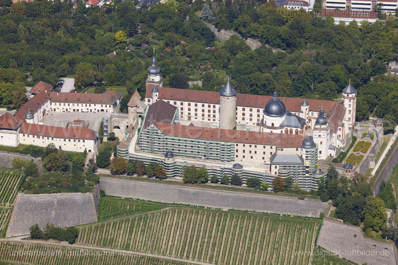 Luftaufnahme Festung Marienberg in Würzburg | Unterfranken, Bayern