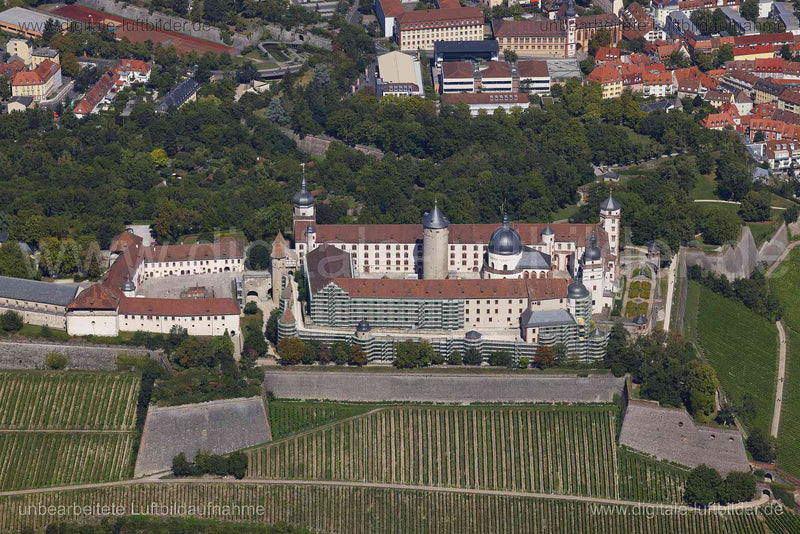Luftaufnahme Festung Marienberg in Würzburg | Unterfranken, Bayern