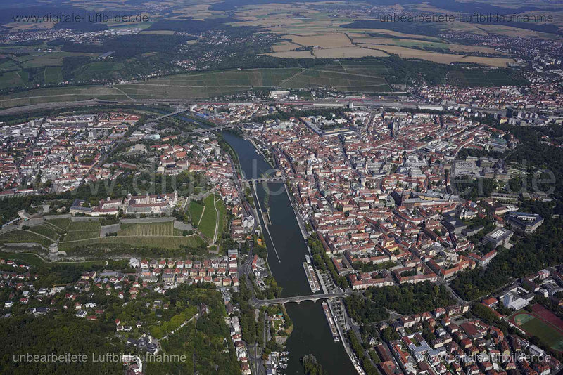 Luftaufnahme Festung Marienberg in Würzburg | Unterfranken, Bayern