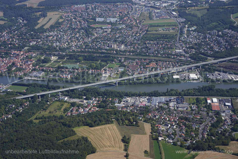 Luftaufnahme Maintalbrücke Veitshöchheim in Würzburg | Unterfranken, Bayern