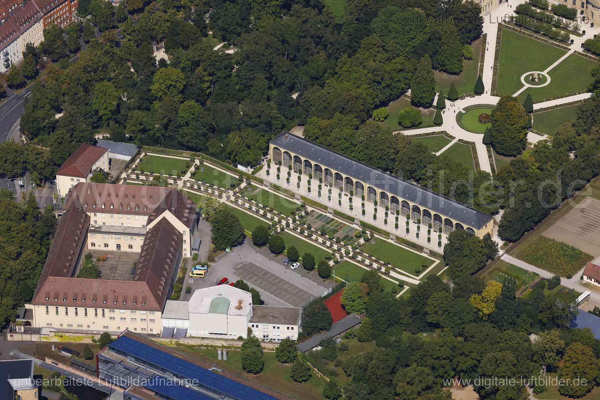 Luftaufnahme Orangerie Würzburg in Würzburg | Unterfranken, Bayern