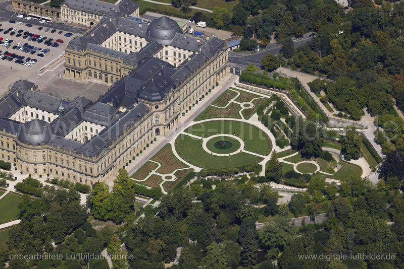 Luftaufnahme Residenz Würzburg in Würzburg | Unterfranken, Bayern