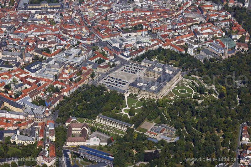 Luftaufnahme Residenz Würzburg in Würzburg | Unterfranken, Bayern