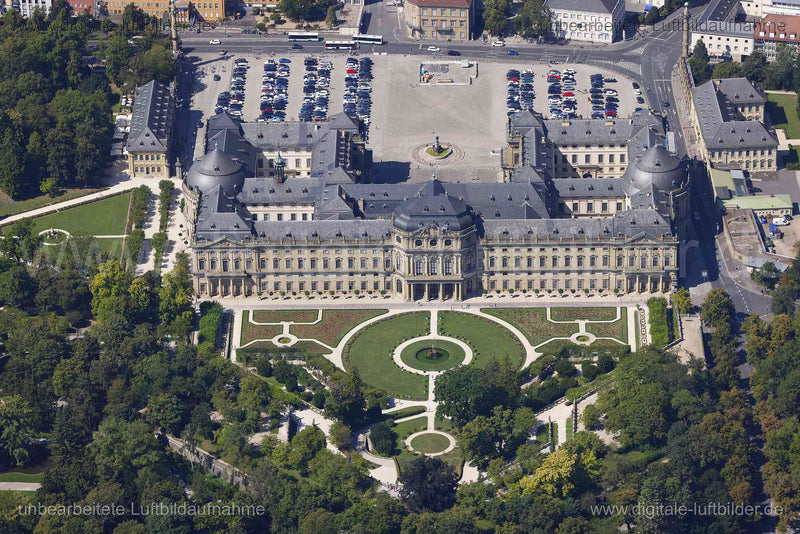 Luftaufnahme Residenz Würzburg in Würzburg | Unterfranken, Bayern