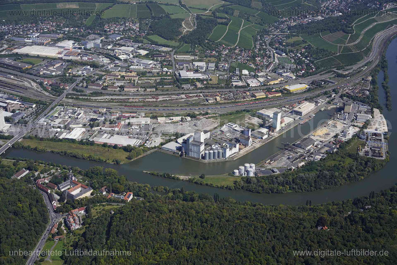 Luftaufnahme Würzburg - Hafen in Würzburg | Unterfranken, Bayern