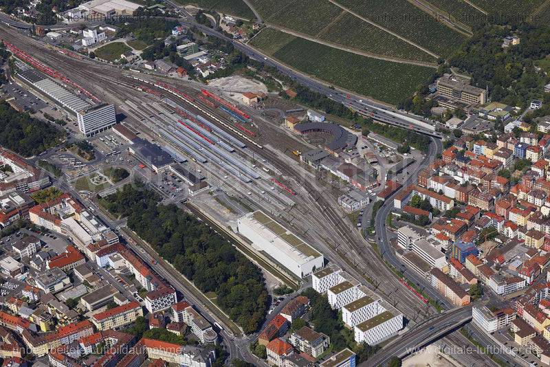 Luftaufnahme Würzburg - Hauptbahnhof in Würzburg | Unterfranken, Bayern