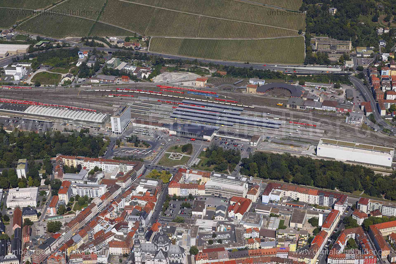 Luftaufnahme Würzburg - Hauptbahnhof in Würzburg | Unterfranken, Bayern