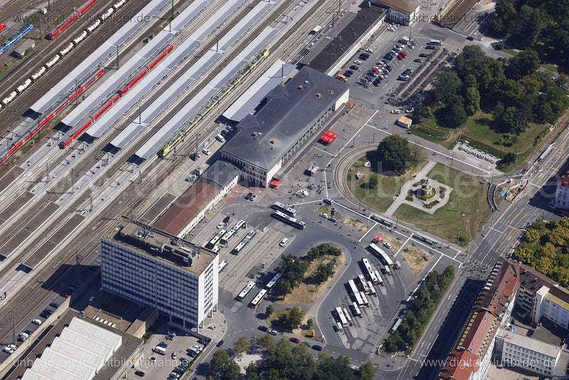 Luftaufnahme Würzburg - Hauptbahnhof in Würzburg | Unterfranken, Bayern
