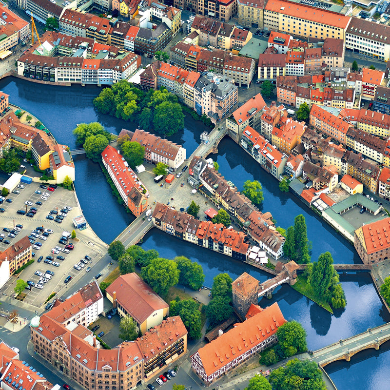 Nürnberg-Memo – Memory-Spiel mit 36 Karten und 18 Luftbild-Motiven von Sehenswürdigkeiten