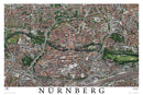 Nürnberg-Poster Luftbild – Senkrechtaufnahme der Nürnberger Altstadt als Wandbild.