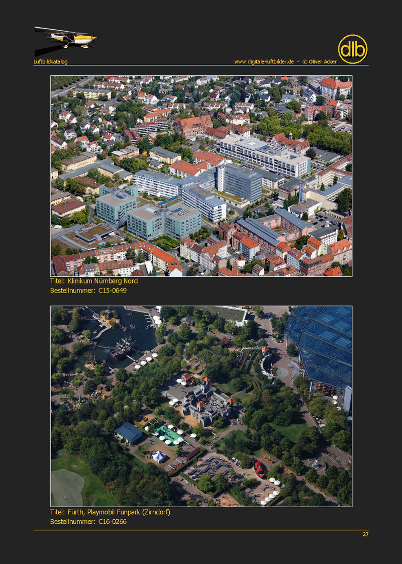 Luftbild-Katalog 2. Auflage – Beispielseiten mit Luftaufnahmen aus 2015-2017
