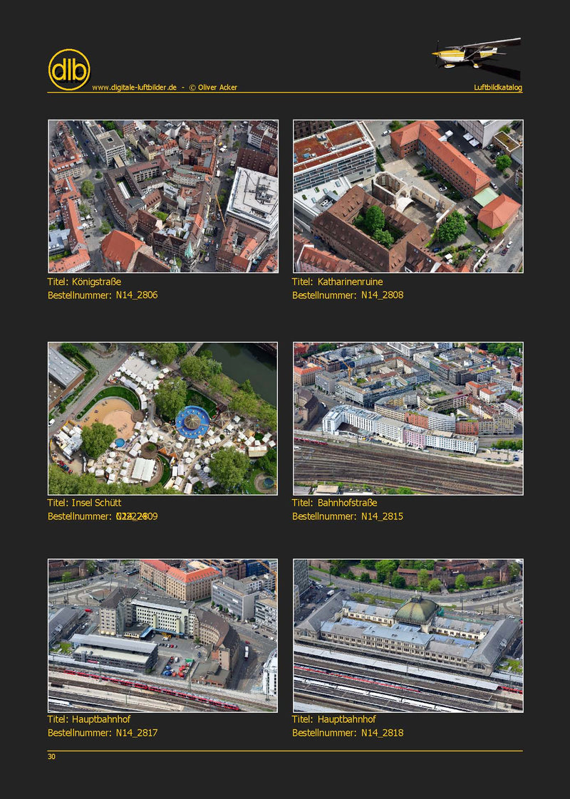 Luftbild-Katalog 2. Auflage – Beispielseiten mit Luftaufnahmen aus 2015-2017