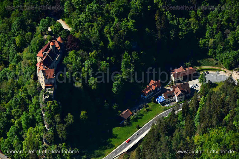 Luftaufnahme Burg Rabenstein in Ahorntal | Oberfranken, Bayern