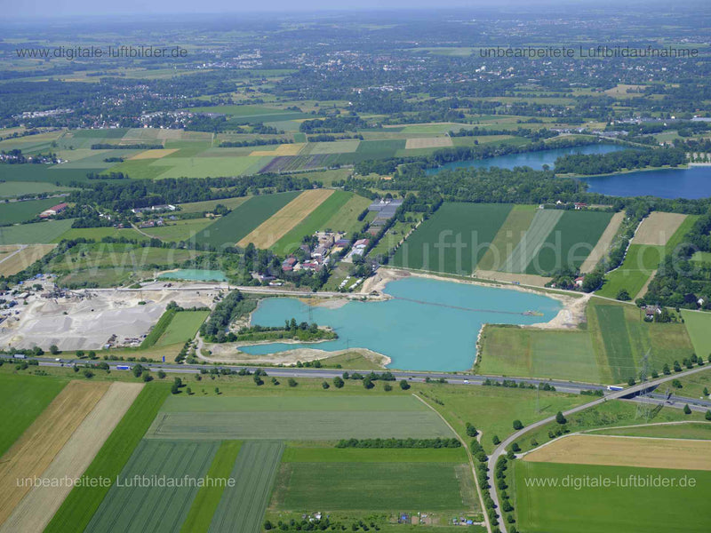 Luftaufnahme Baggersee in Allach | Oberbayern, Bayern