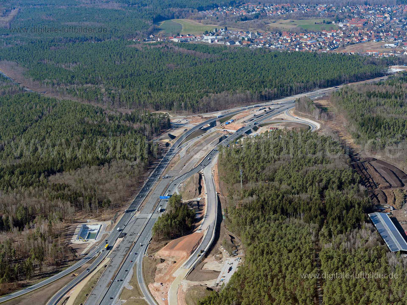Luftaufnahme Autobahn A9 in Altdorf | Mittelfranken, Bayern