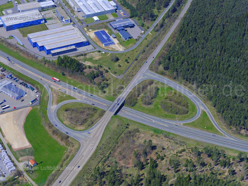 Luftaufnahme Autobahn A6 Amberg-Ost in Amberg | Oberpfalz, Bayern