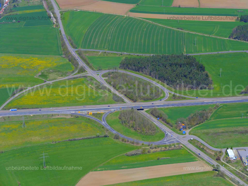 Luftaufnahme Autobahn A6 Amberg-Süd in Amberg | Oberpfalz, Bayern