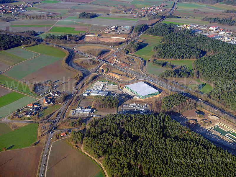 Luftaufnahme Ausfahrt Ansbach in Ansbach | Mittelfranken, Bayern