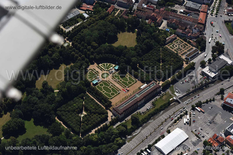 Luftaufnahme Orangerie in Ansbach | Mittelfranken, Bayern