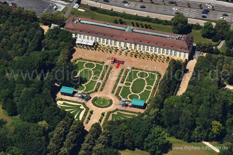 Luftaufnahme Orangerie in Ansbach | Mittelfranken, Bayern