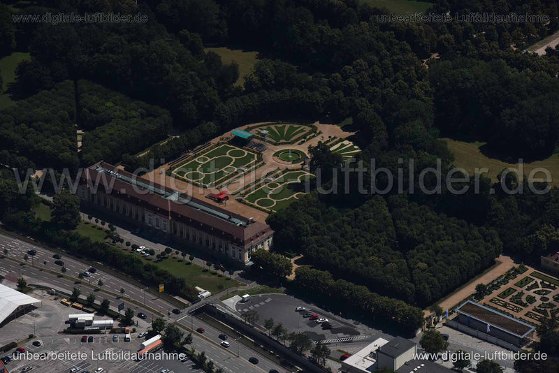 Luftaufnahme Orangerie in Ansbach | Mittelfranken, Bayern