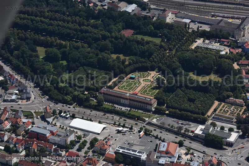 Luftaufnahme Orangerie in Ansbach | Mittelfranken, Bayern