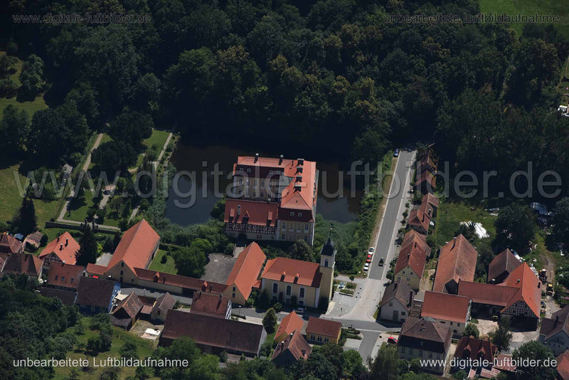 Luftaufnahme Schloss Rügland in Ansbach | Mittelfranken, Bayern
