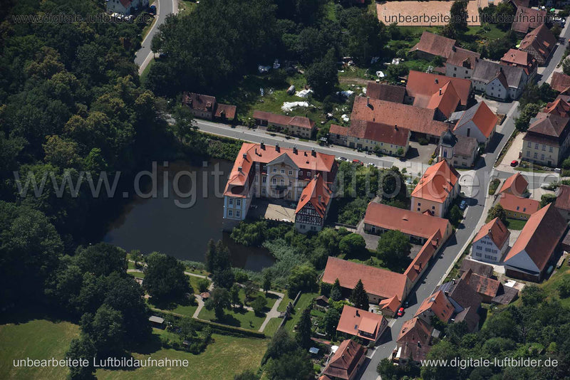 Luftaufnahme Schloss Rügland in Ansbach | Mittelfranken, Bayern