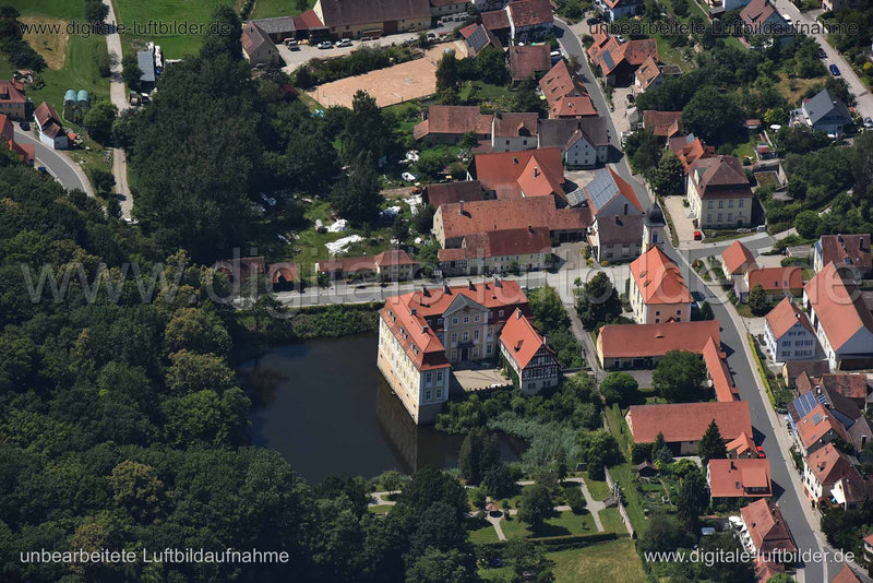 Luftaufnahme Schloss Rügland in Ansbach | Mittelfranken, Bayern