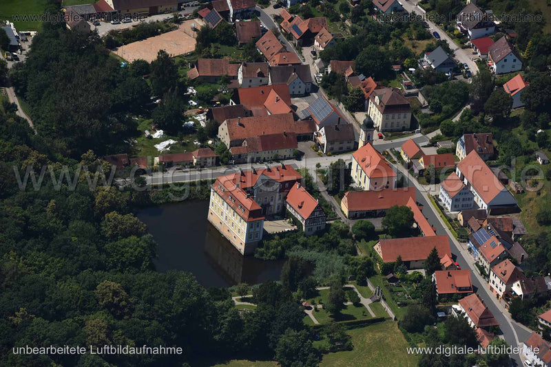 Luftaufnahme Schloss Rügland in Ansbach | Mittelfranken, Bayern