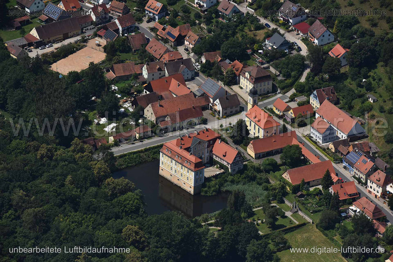 Luftaufnahme Schloss Rügland in Ansbach | Mittelfranken, Bayern