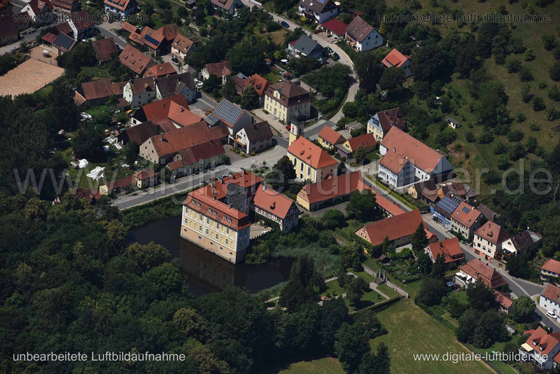 Luftaufnahme Schloss Rügland in Ansbach | Mittelfranken, Bayern