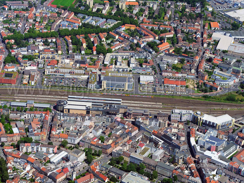 Luftaufnahme Hauptbahnhof Aschaffenburg in Aschaffenburg | Unterfranken, Bayern