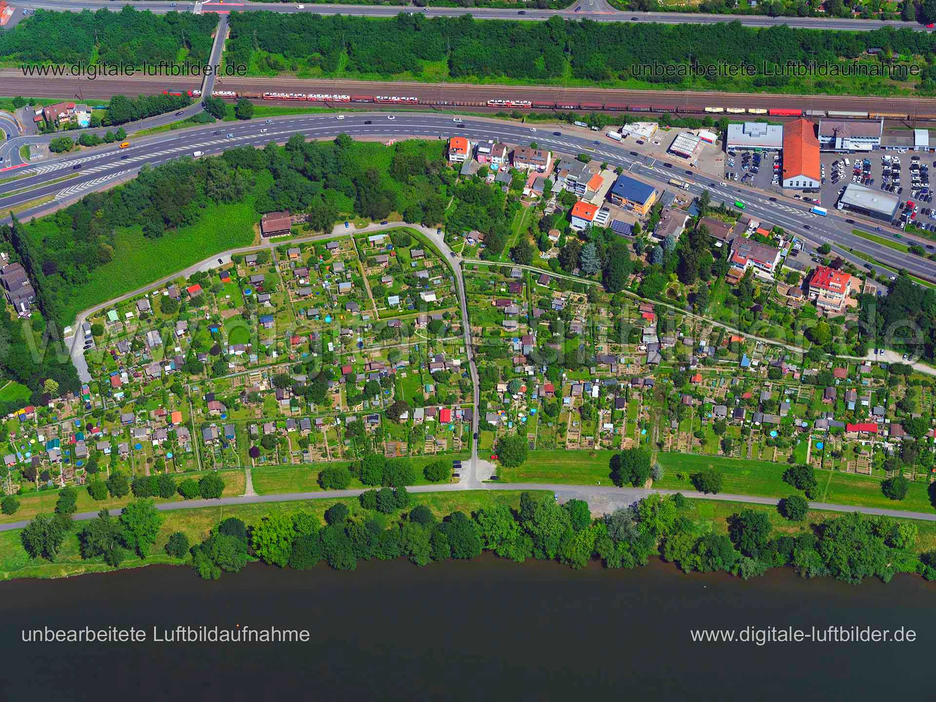 Luftaufnahme Kleingartenanlage Mörswiese in Aschaffenburg | Unterfranken, Bayern