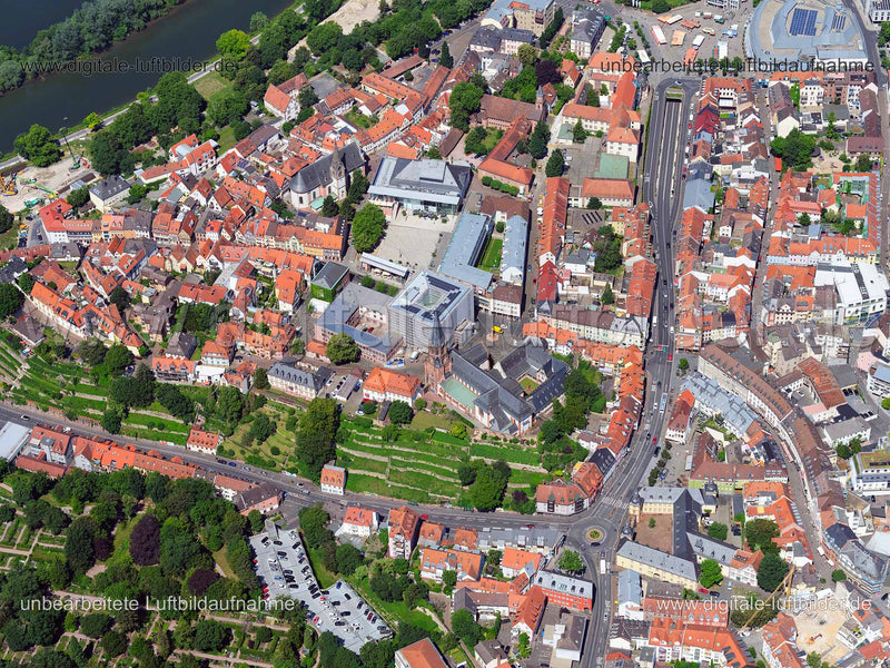 Luftaufnahme Stadttheater Aschaffenburg in Aschaffenburg | Unterfranken, Bayern