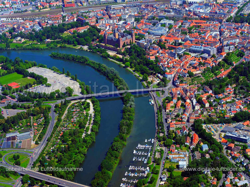 Luftaufnahme Willigbrücke in Aschaffenburg | Unterfranken, Bayern