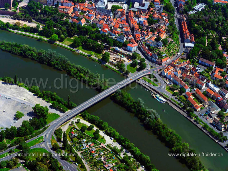 Luftaufnahme Willigisbrücke in Aschaffenburg | Unterfranken, Bayern