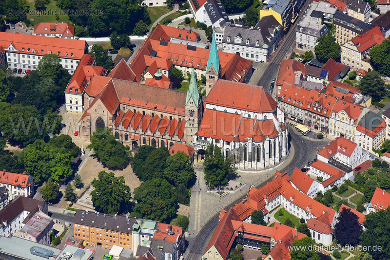 Luftaufnahme Augsburger Dom in Augsburg | Schwaben, Bayern