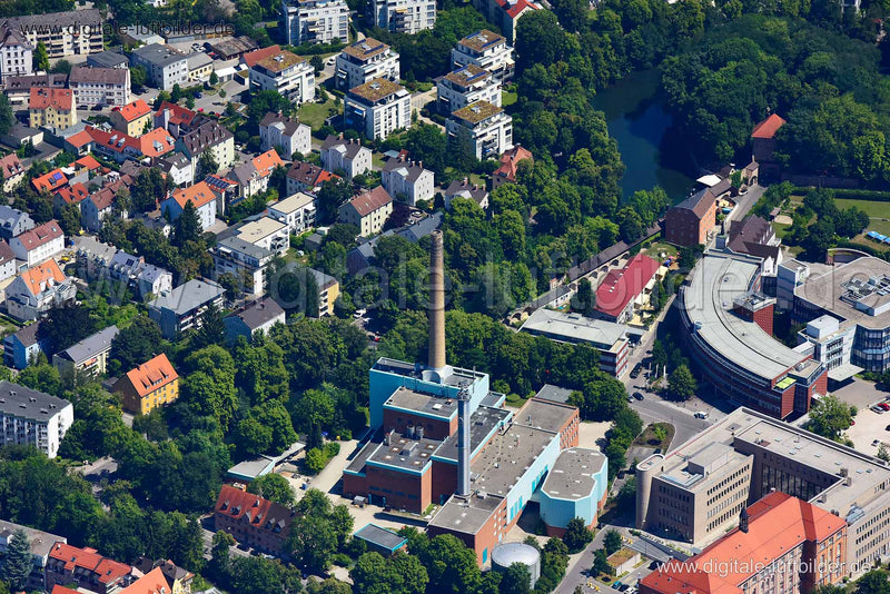 Luftaufnahme Heizkraftwerk in Augsburg | Schwaben, Bayern