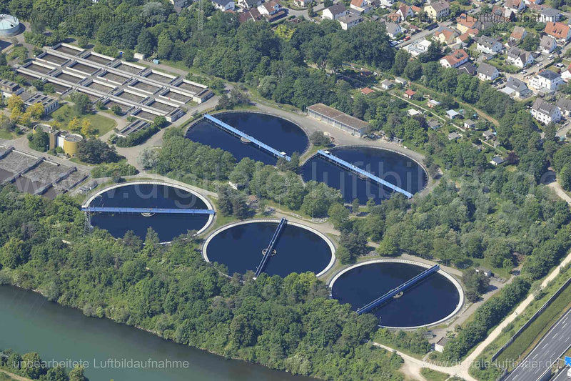 Luftaufnahme Klärwerk in Augsburg | Schwaben, Bayern