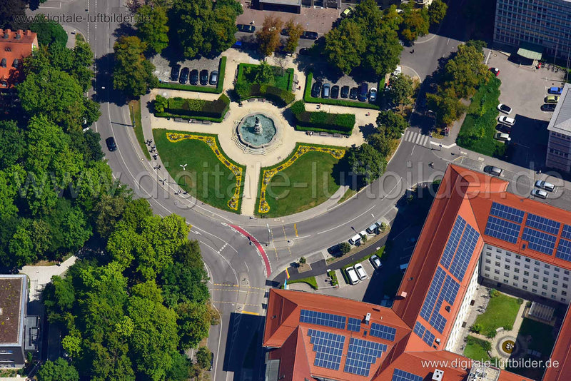 Luftaufnahme Prinzregentenplatz in Augsburg | Schwaben, Bayern