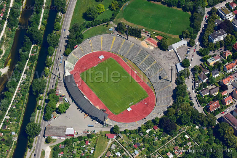 Luftaufnahme Rosenaustadion in Augsburg | Schwaben, Bayern