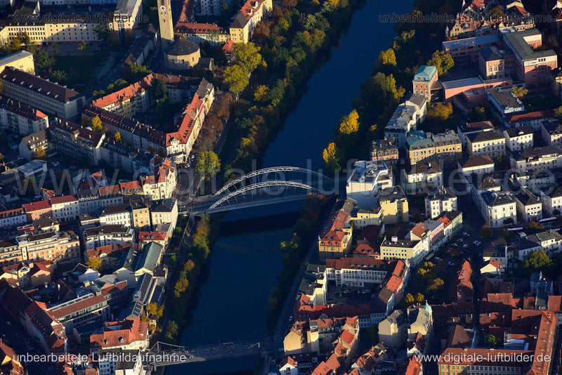 Luftaufnahme Luitpoldbrücke Bamberg in Bamberg | Oberfranken, Bayern