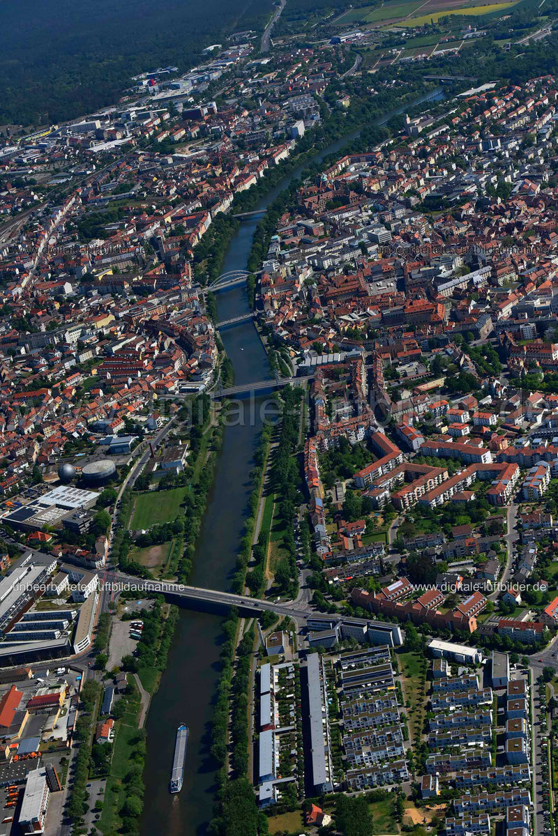 Luftaufnahme Regnitz in Bamberg | Oberfranken, Bayern