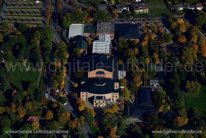 Luftaufnahme Bayreuther Festspielhaus in Bayreuth | Oberfranken, Bayern