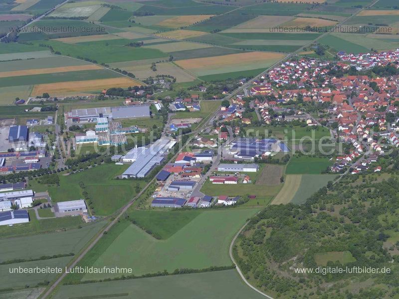 Luftaufnahme Gewerbegebiet Industriestraße in Burgbernheim | Mittelfranken, Bayern