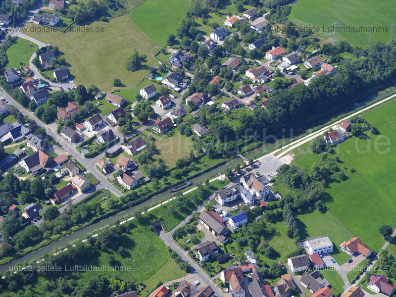Luftaufnahme Historisches Treidelschiff Elfriede in Burgthann | Mittelfranken, Bayern