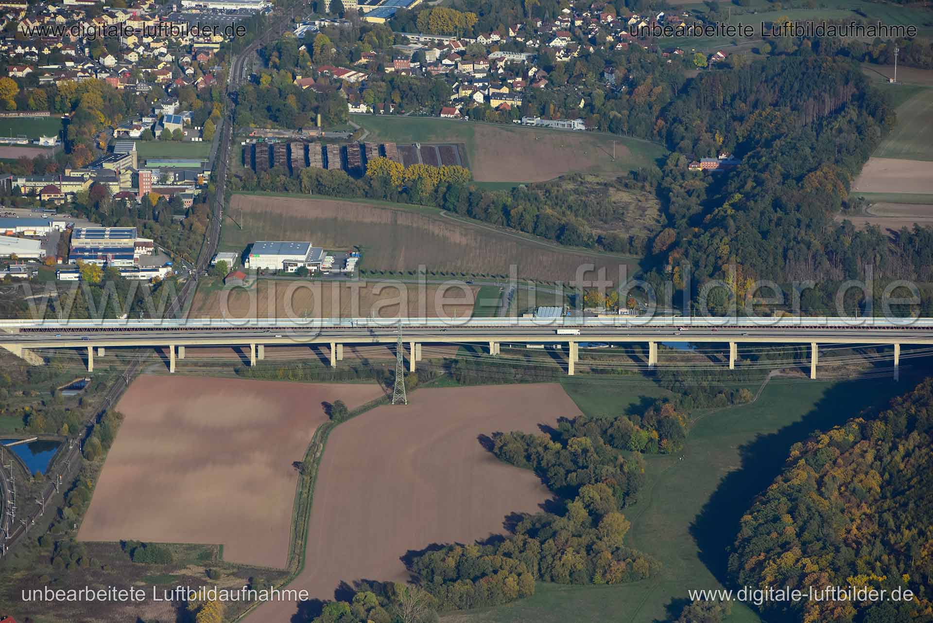 Luftaufnahme Itztalbrücke in Coburg | Oberfranken, Bayern